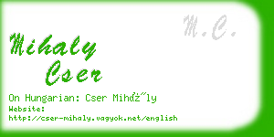 mihaly cser business card